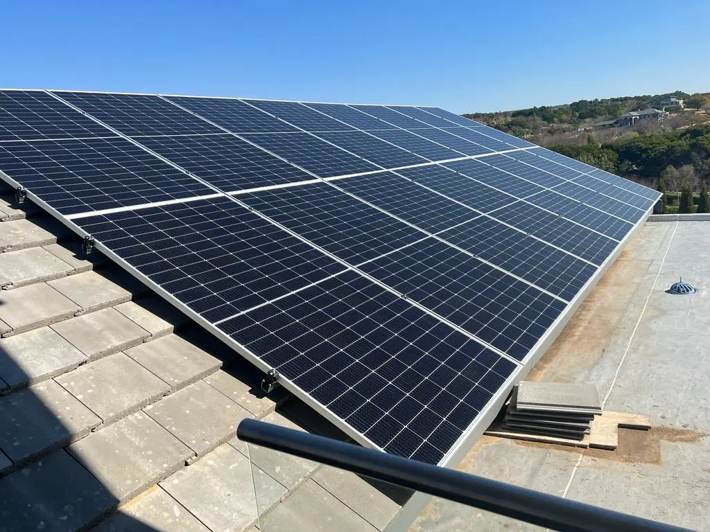 Rooftop solar panel installation